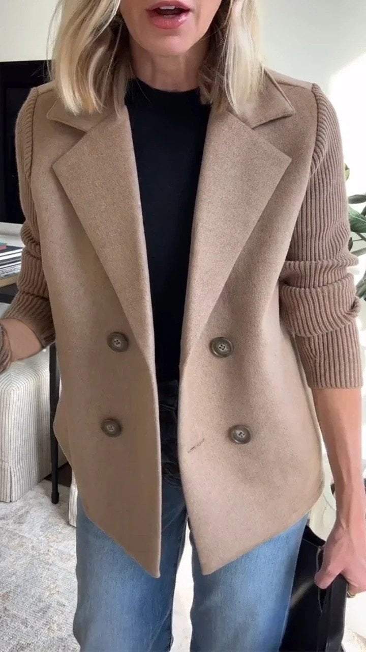 AURENÉ™ | Elegant Blazer med Strikkede Ærmer