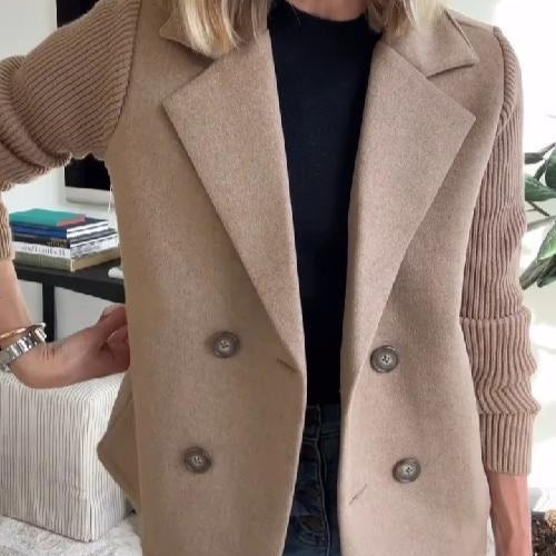 AURENÉ™ | Elegant Blazer med Strikkede Ærmer